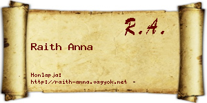 Raith Anna névjegykártya